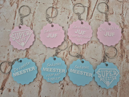 Afbeeldingen van Sleutelhanger Juf of Meester